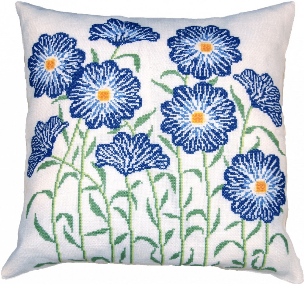 Strippy Blue Flowers