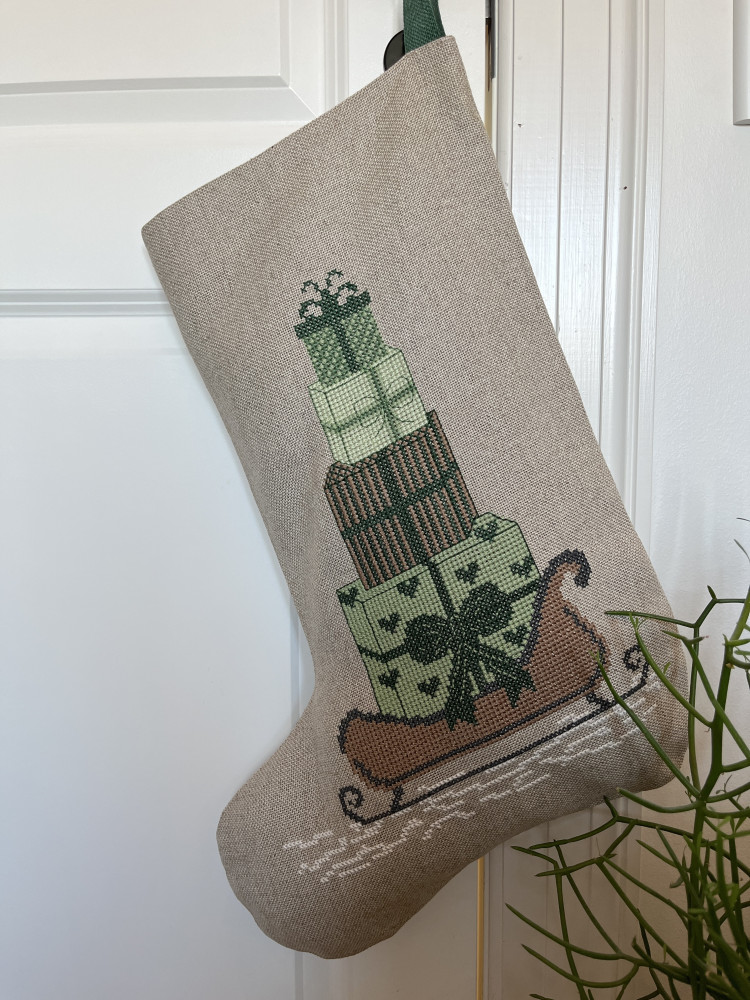 2037-3-green-JPG Christmas Stocking with green gifts