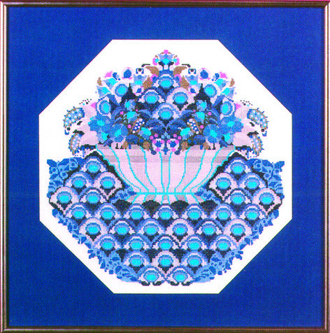 30-6312.03.jpg Blue Bowl with Flowers