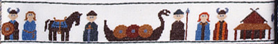 Ribbon with Vikings and Horse