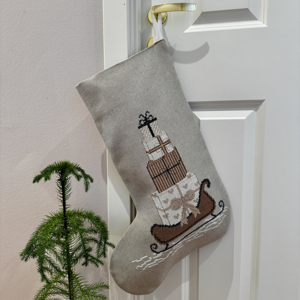 Christmas Stocking with white gifts